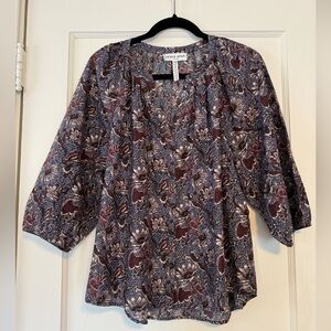 Apiece Apart L EUC purple floral top